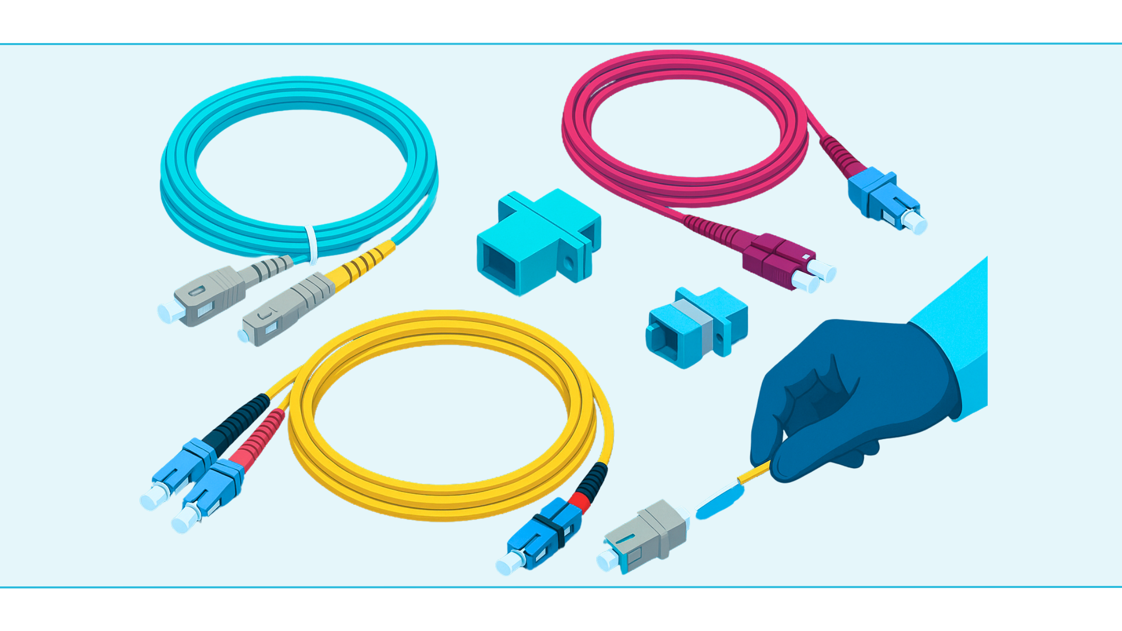 Reinigen van LC-connector en adapter met fiber cleaner en stofkapjes