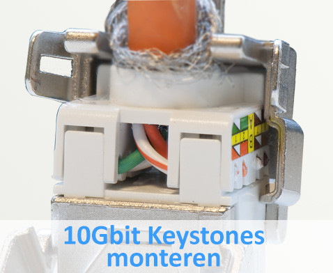 Cat.7 kabel afmonteren op Keystones.